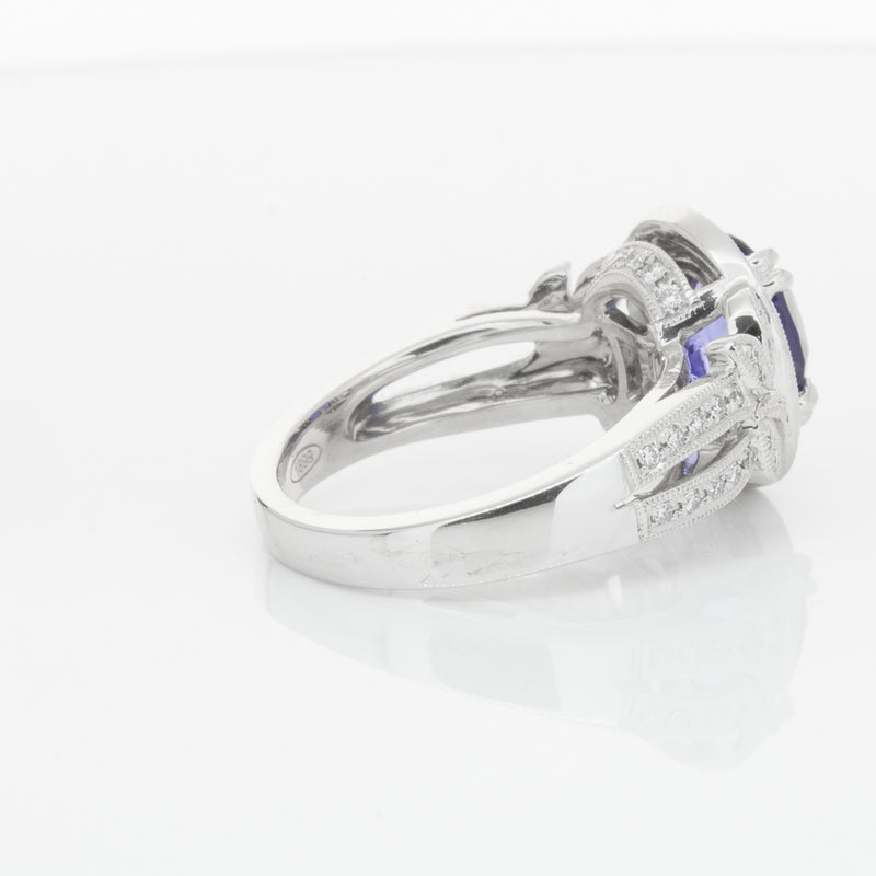 18ct White Gold Sapphire & Diamond Ring-Ring-Walker & Hall