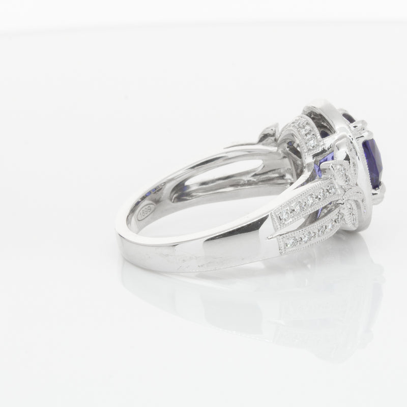 18ct White Gold Sapphire & Diamond Ring-Ring-Walker & Hall