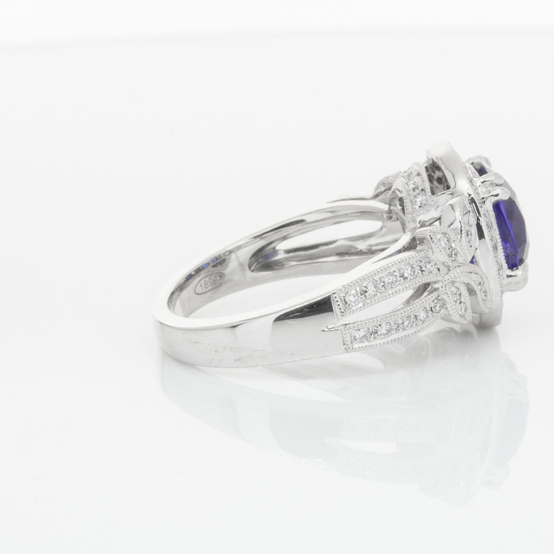 18ct White Gold Sapphire & Diamond Ring-Ring-Walker & Hall