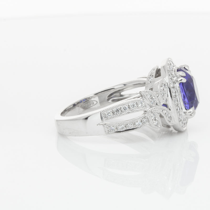 18ct White Gold Sapphire & Diamond Ring-Ring-Walker & Hall