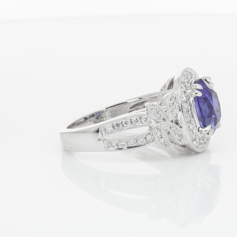18ct White Gold Sapphire & Diamond Ring-Ring-Walker & Hall