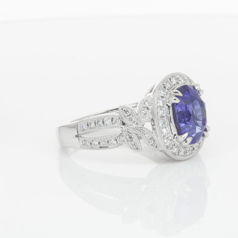 18ct White Gold Sapphire & Diamond Ring-Ring-Walker & Hall