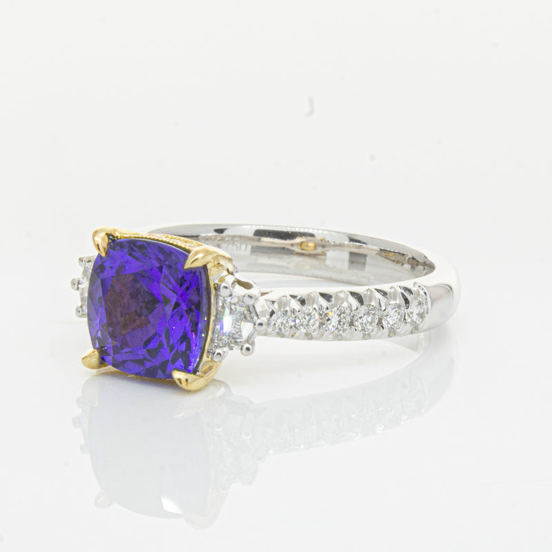 18ct White Gold Tanzanite & Diamond Ring-Ring-Walker & Hall
