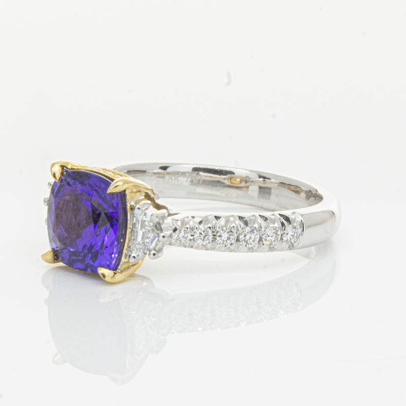 18ct White Gold Tanzanite & Diamond Ring-Ring-Walker & Hall