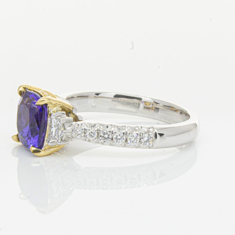 18ct White Gold Tanzanite & Diamond Ring-Ring-Walker & Hall