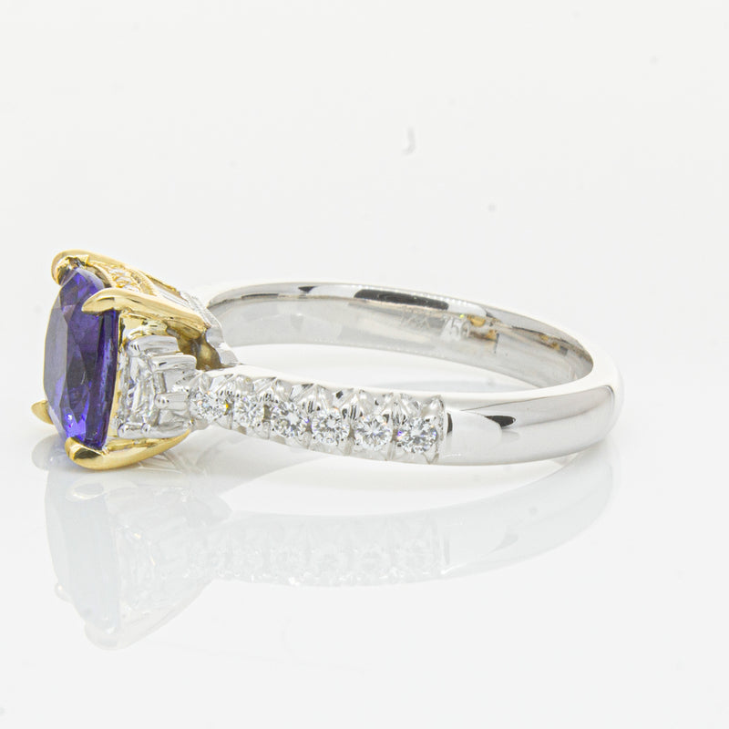 18ct White Gold Tanzanite & Diamond Ring-Ring-Walker & Hall
