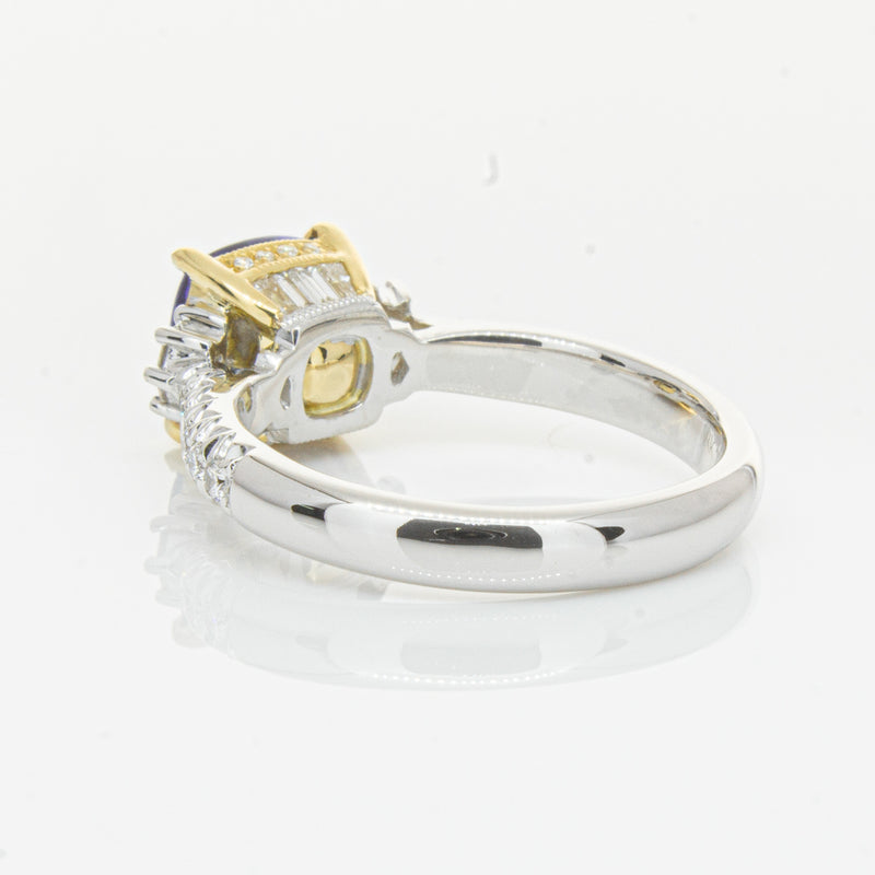 18ct White Gold Tanzanite & Diamond Ring-Ring-Walker & Hall