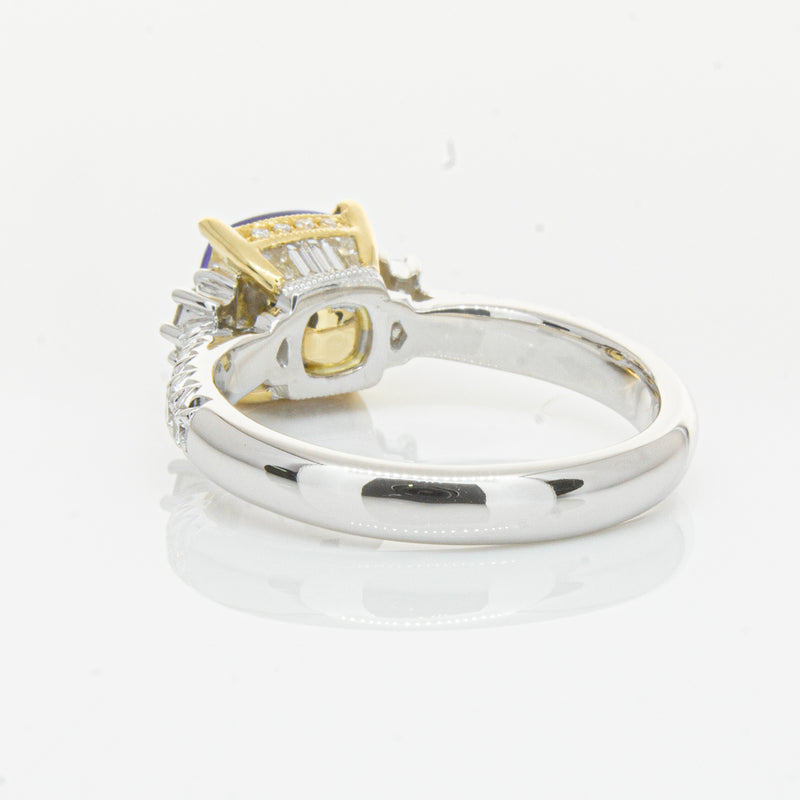 18ct White Gold Tanzanite & Diamond Ring-Ring-Walker & Hall