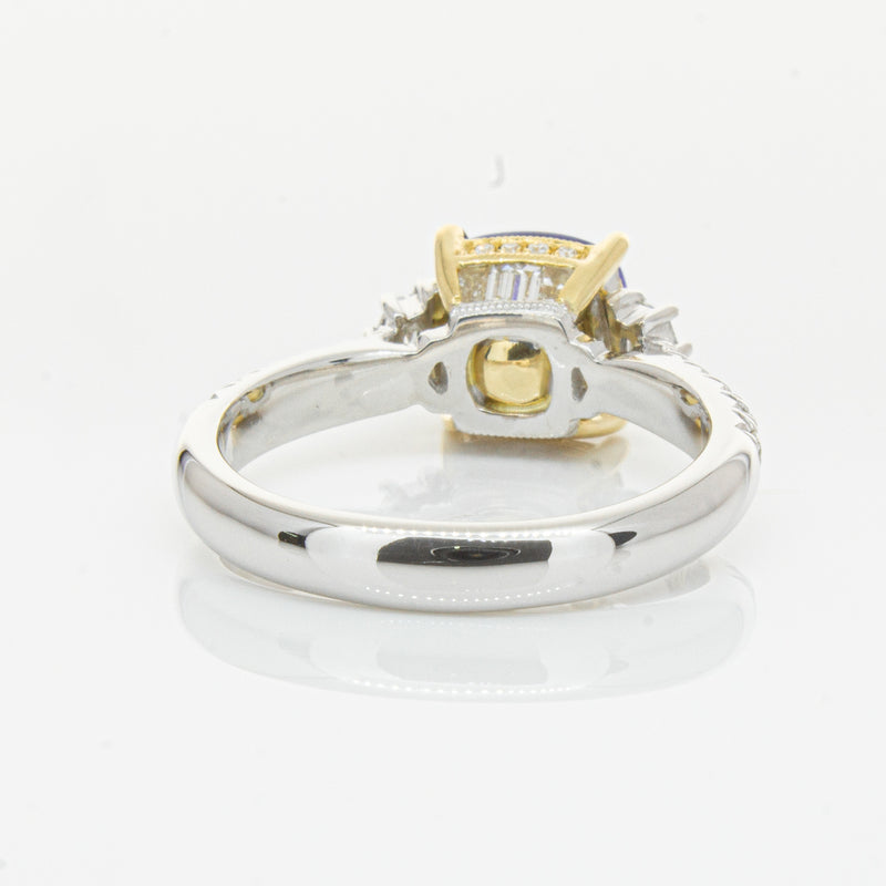 18ct White Gold Tanzanite & Diamond Ring-Ring-Walker & Hall