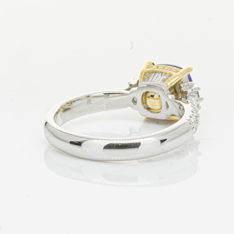 18ct White Gold Tanzanite & Diamond Ring-Ring-Walker & Hall