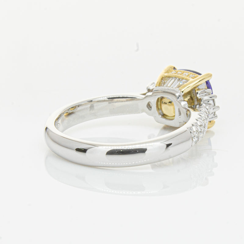 18ct White Gold Tanzanite & Diamond Ring-Ring-Walker & Hall