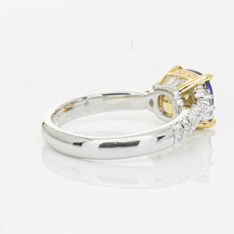 18ct White Gold Tanzanite & Diamond Ring-Ring-Walker & Hall