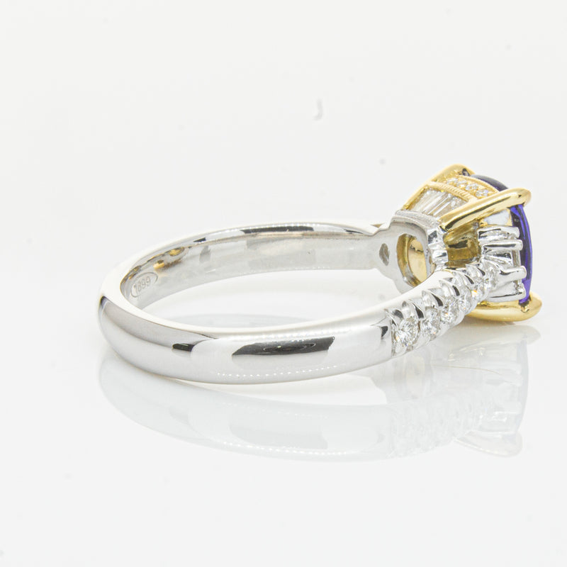 18ct White Gold Tanzanite & Diamond Ring-Ring-Walker & Hall