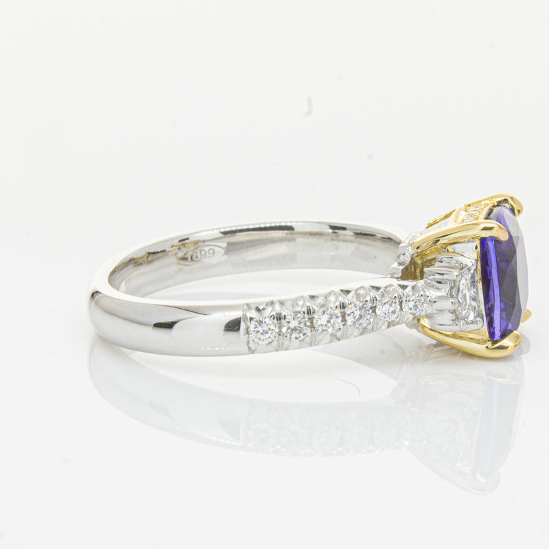 18ct White Gold Tanzanite & Diamond Ring-Ring-Walker & Hall