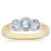18ct Yellow & White Gold Aquamarine & Diamond Ring-Ring-Walker & Hall
