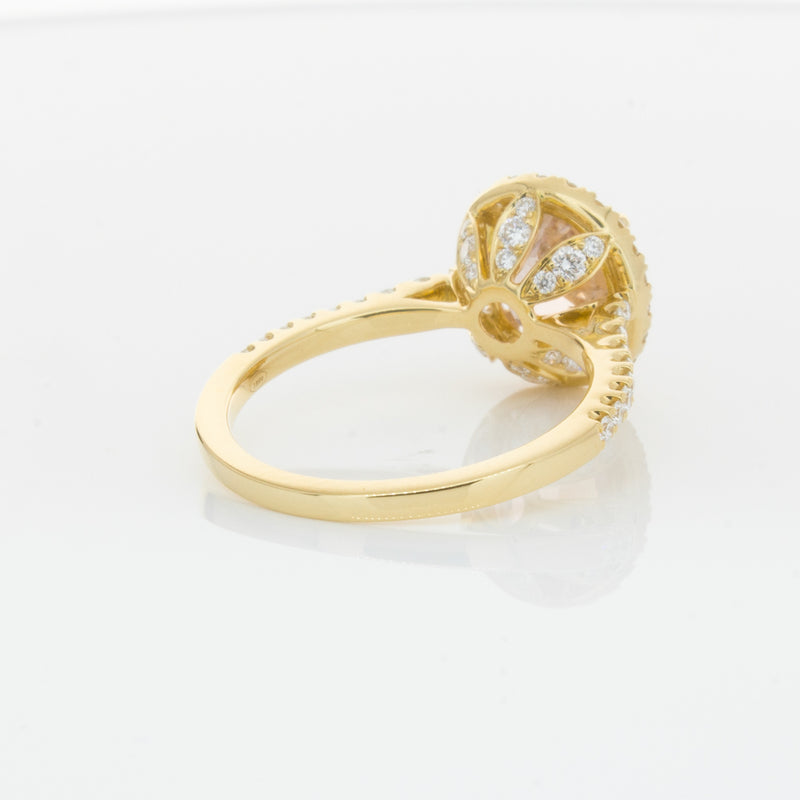 18ct Yellow Gold Padparadscha Sapphire & Diamond Ring-Ring-Walker & Hall