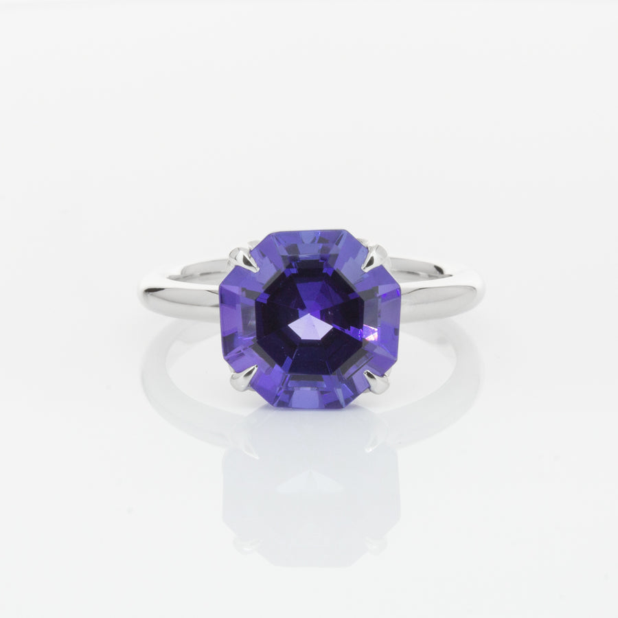 18ct White Gold Tanzanite Octavia Ring-Ring-Walker & Hall