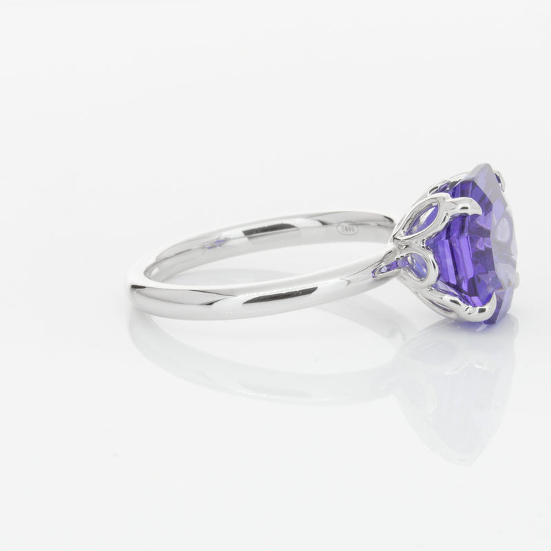 18ct White Gold Tanzanite Octavia Ring-Ring-Walker & Hall