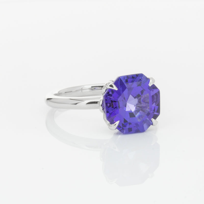18ct White Gold Tanzanite Octavia Ring-Ring-Walker & Hall