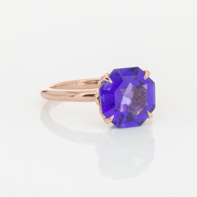 18ct Rose Gold Tanzanite Octavia Ring-Ring-Walker & Hall