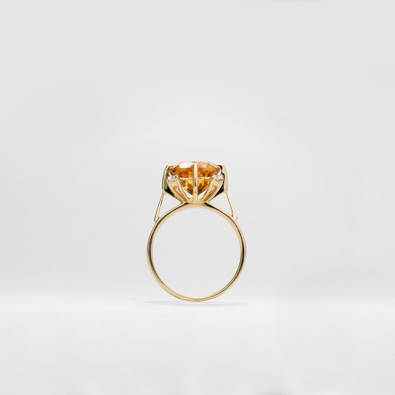 18ct Yellow Gold Citrine & Diamond Ring-Ring-Walker & Hall