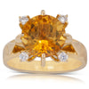 18ct Yellow Gold Citrine & Diamond Ring-Ring-Walker & Hall