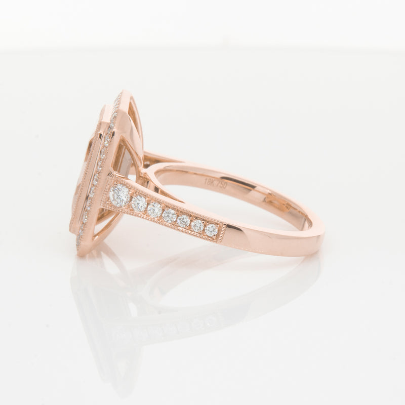 18ct Rose Gold 3.76ct Morganite & Diamond Ring-Walker & Hall