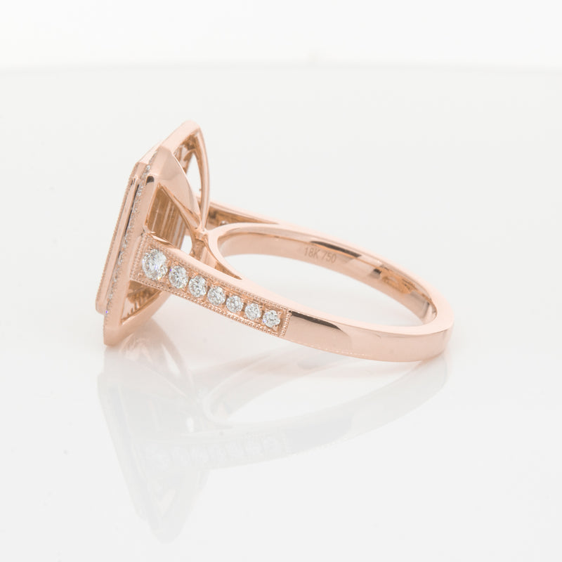 18ct Rose Gold 3.76ct Morganite & Diamond Ring-Walker & Hall