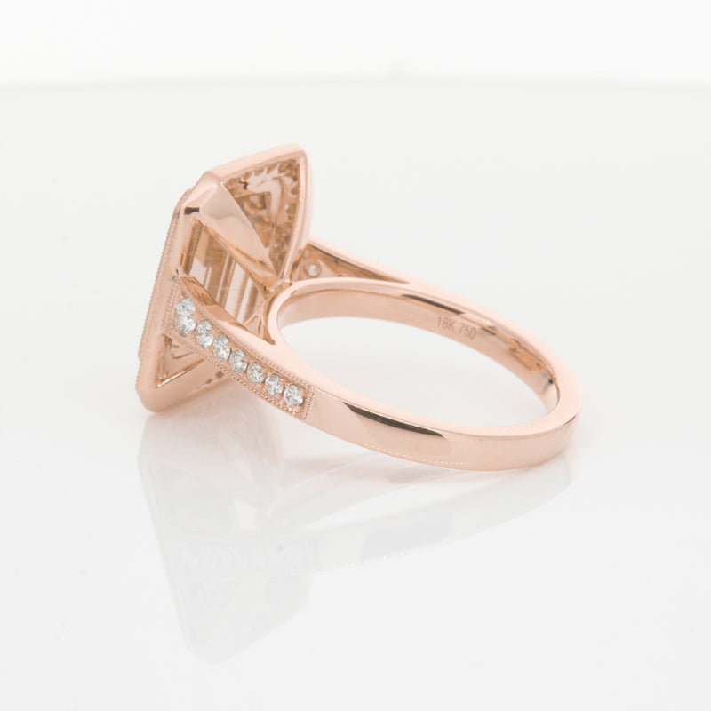 18ct Rose Gold 3.76ct Morganite & Diamond Ring-Walker & Hall