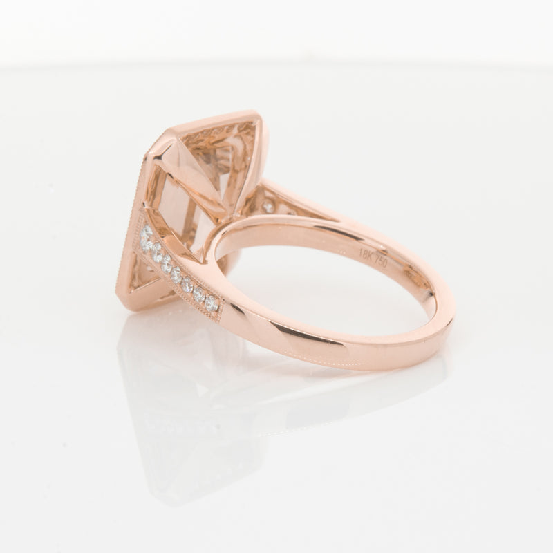 18ct Rose Gold 3.76ct Morganite & Diamond Ring-Walker & Hall