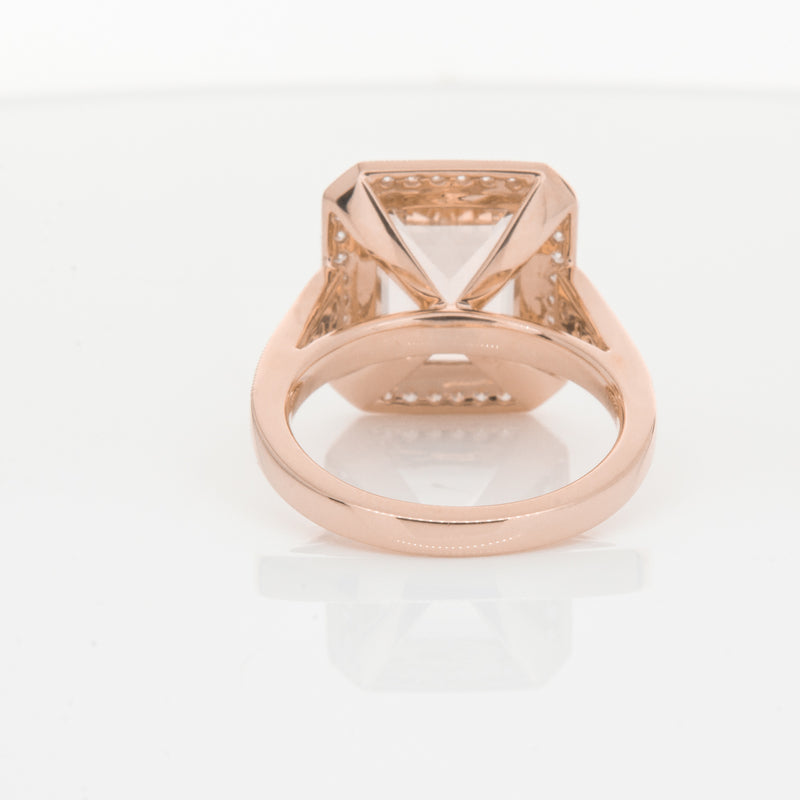 18ct Rose Gold 3.76ct Morganite & Diamond Ring-Walker & Hall