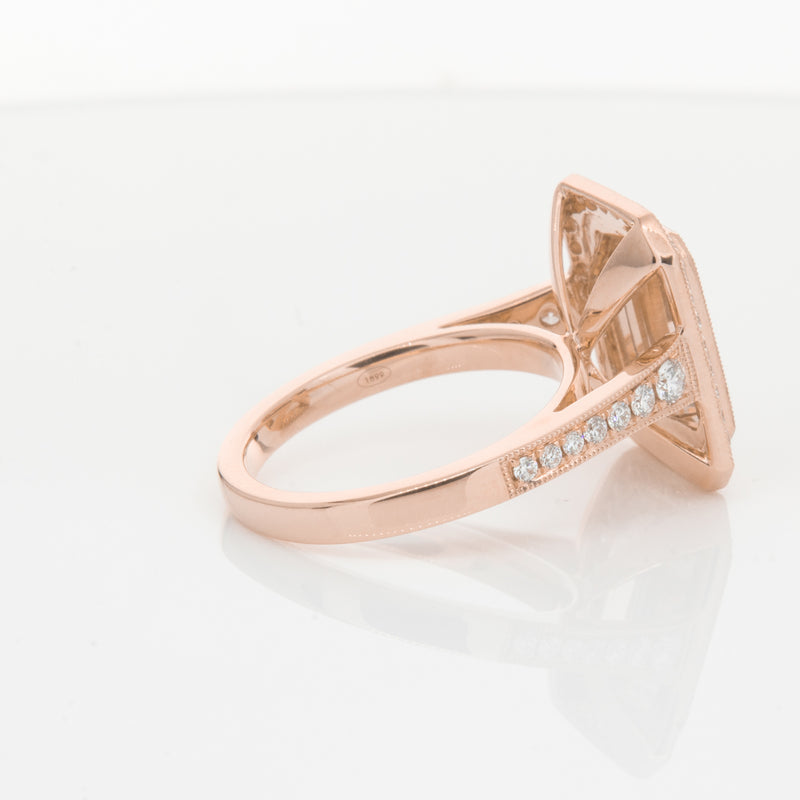 18ct Rose Gold 3.76ct Morganite & Diamond Ring-Walker & Hall