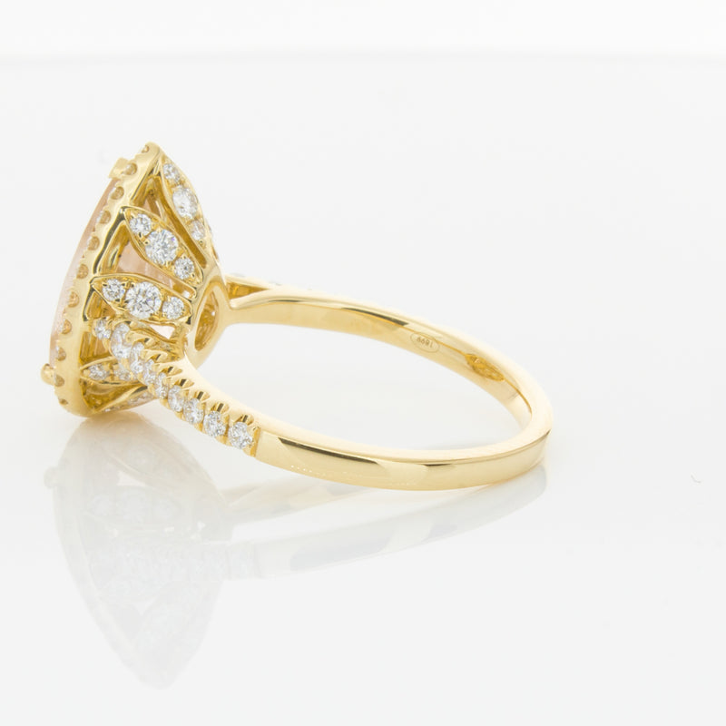 18ct Yellow Gold Morganite & Diamond Sierra Ring-Ring-Walker & Hall