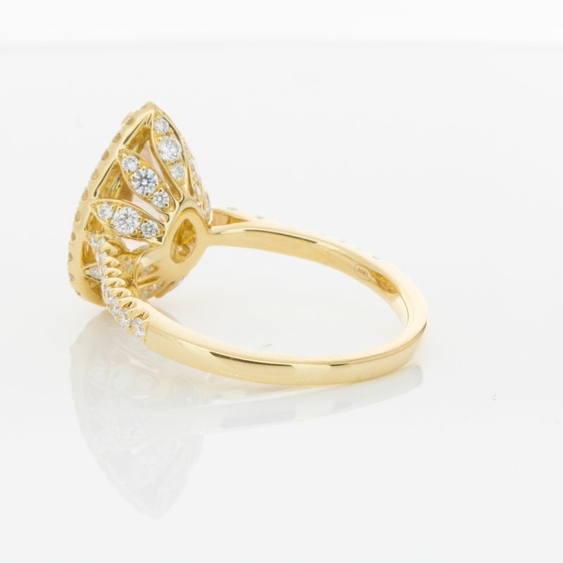 18ct Yellow Gold Morganite & Diamond Sierra Ring-Ring-Walker & Hall