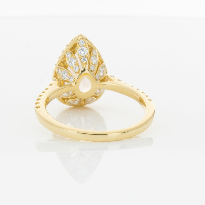 18ct Yellow Gold Morganite & Diamond Sierra Ring-Ring-Walker & Hall