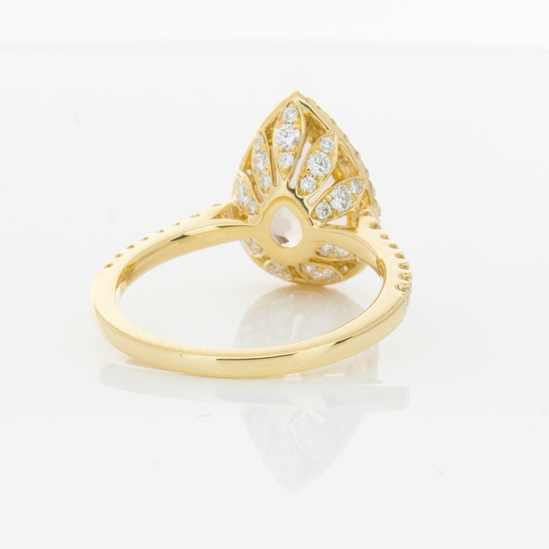 18ct Yellow Gold Morganite & Diamond Sierra Ring-Ring-Walker & Hall