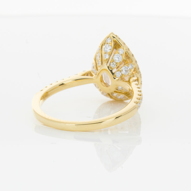 18ct Yellow Gold Morganite & Diamond Sierra Ring-Ring-Walker & Hall