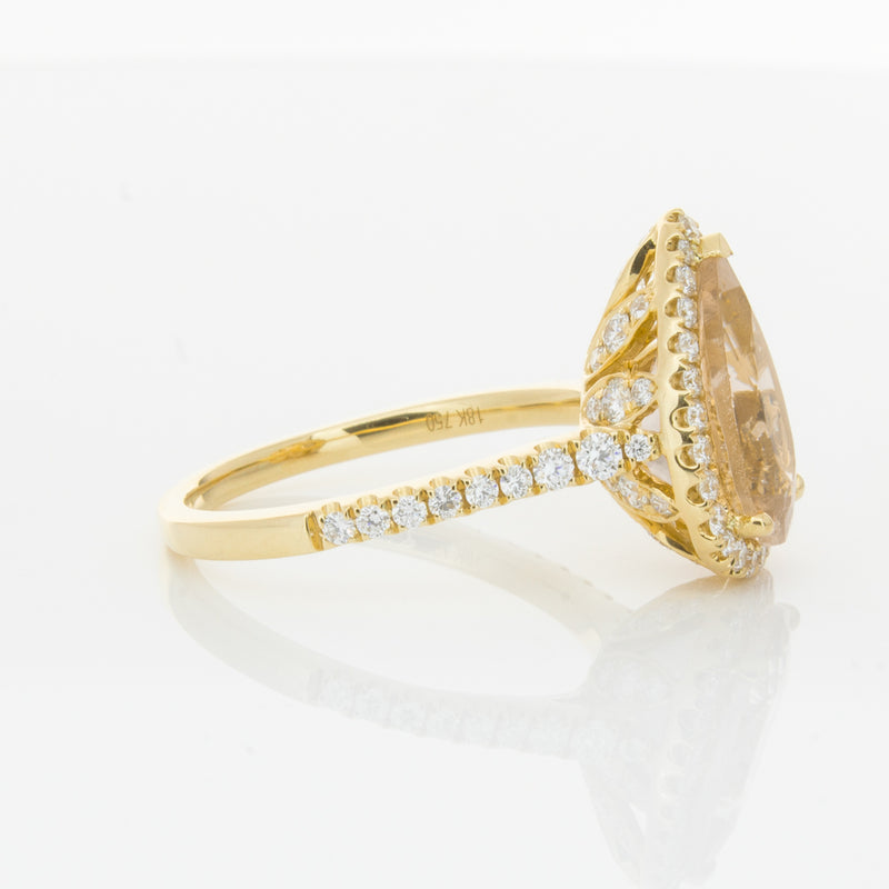 18ct Yellow Gold Morganite & Diamond Sierra Ring-Ring-Walker & Hall