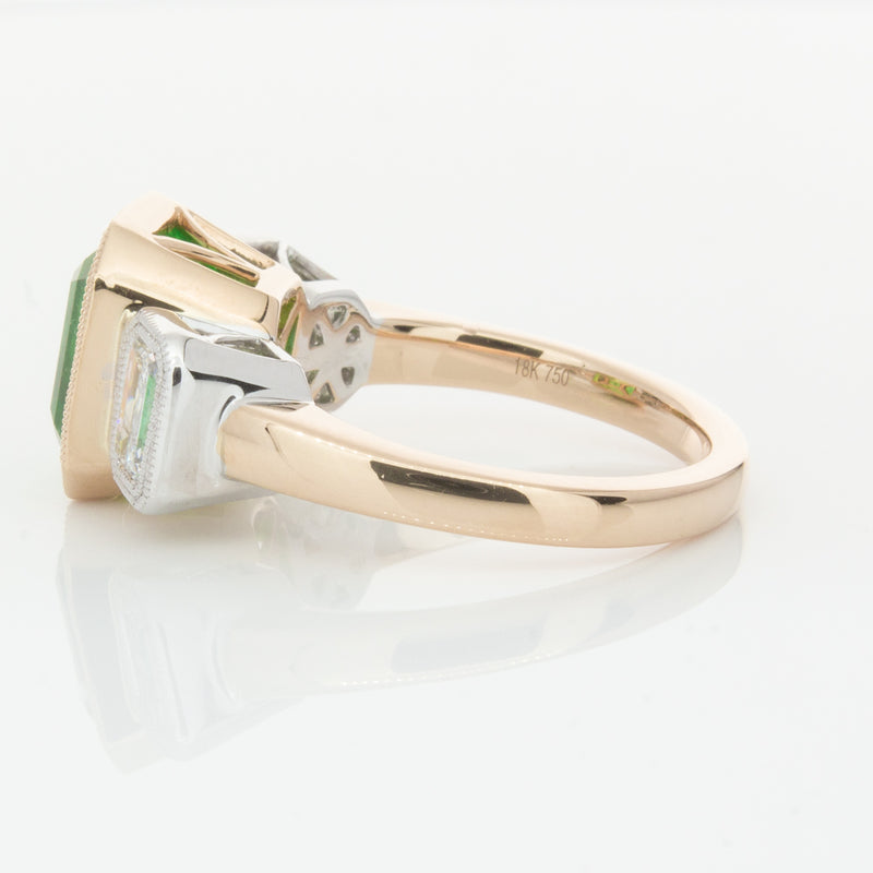 18ct Yellow Gold Emerald & Diamond Ring-Ring-Walker & Hall