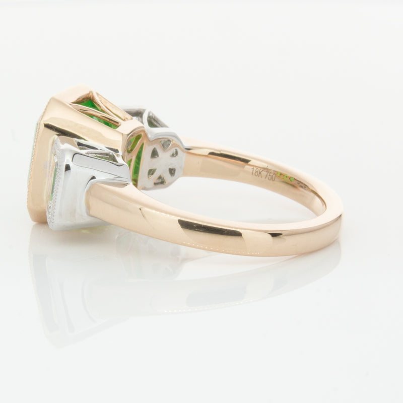 18ct Yellow Gold Emerald & Diamond Ring-Ring-Walker & Hall