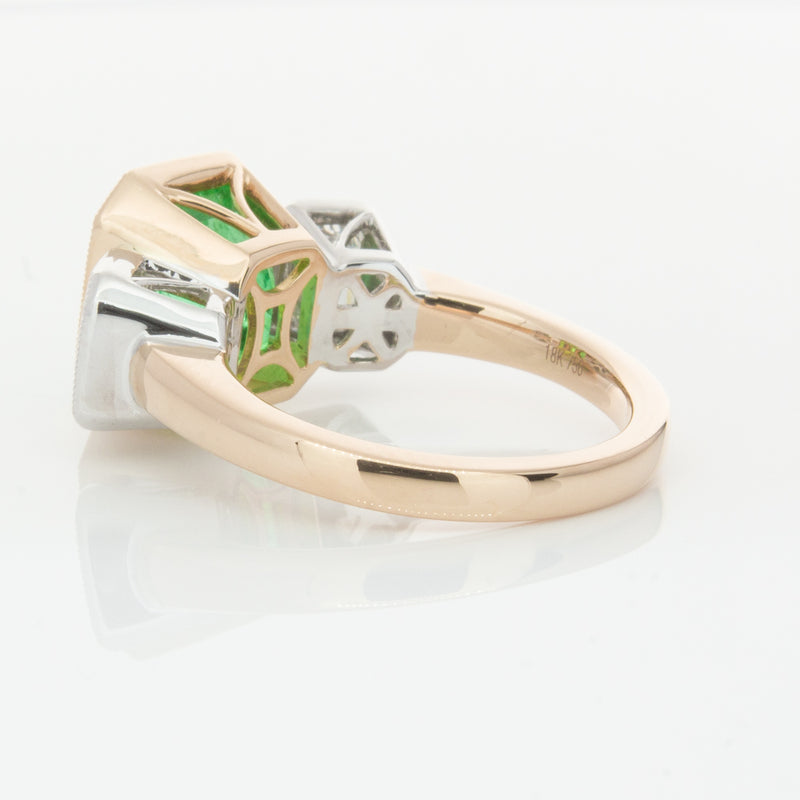 18ct Yellow Gold Emerald & Diamond Ring-Ring-Walker & Hall