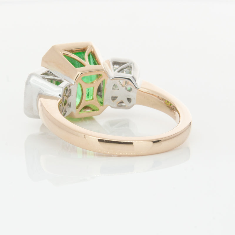 18ct Yellow Gold Emerald & Diamond Ring-Ring-Walker & Hall