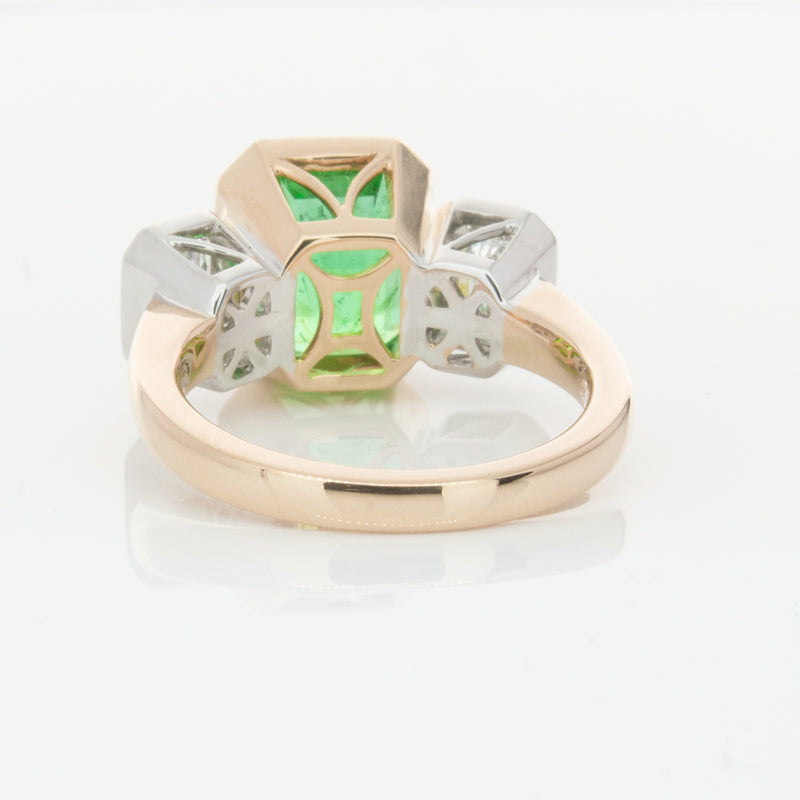 18ct Yellow Gold Emerald & Diamond Ring-Ring-Walker & Hall