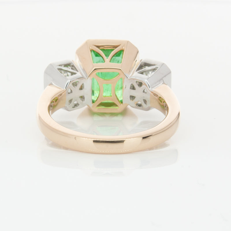 18ct Yellow Gold Emerald & Diamond Ring-Ring-Walker & Hall