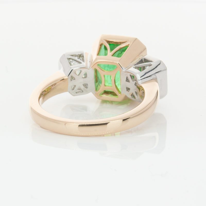 18ct Yellow Gold Emerald & Diamond Ring-Ring-Walker & Hall