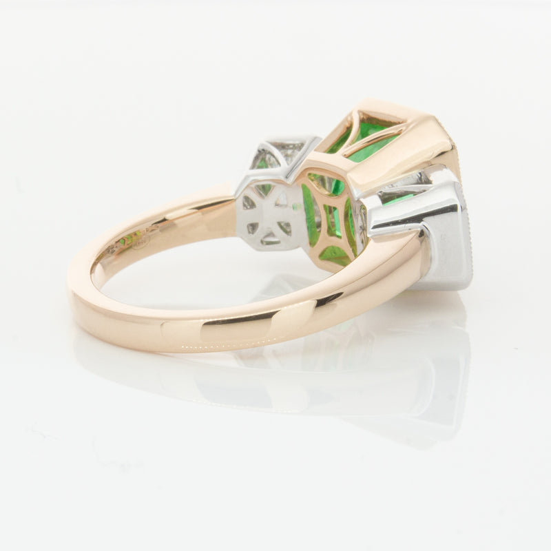 18ct Yellow Gold Emerald & Diamond Ring-Ring-Walker & Hall