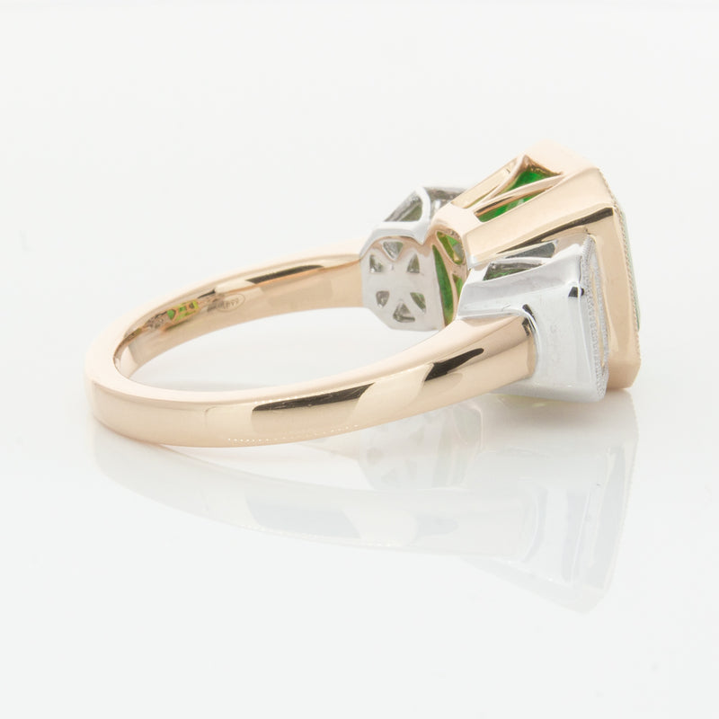 18ct Yellow Gold Emerald & Diamond Ring-Ring-Walker & Hall