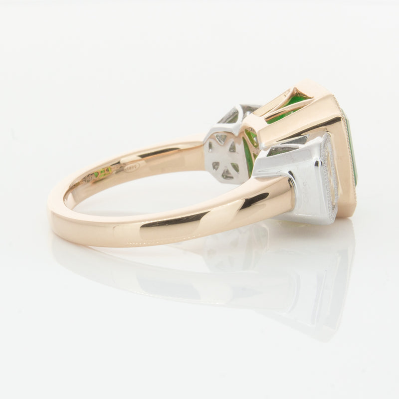 18ct Yellow Gold Emerald & Diamond Ring-Ring-Walker & Hall