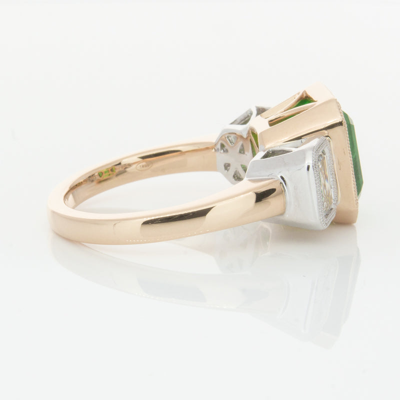 18ct Yellow Gold Emerald & Diamond Ring-Ring-Walker & Hall