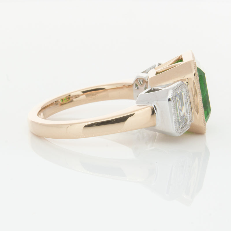 18ct Yellow Gold Emerald & Diamond Ring-Ring-Walker & Hall